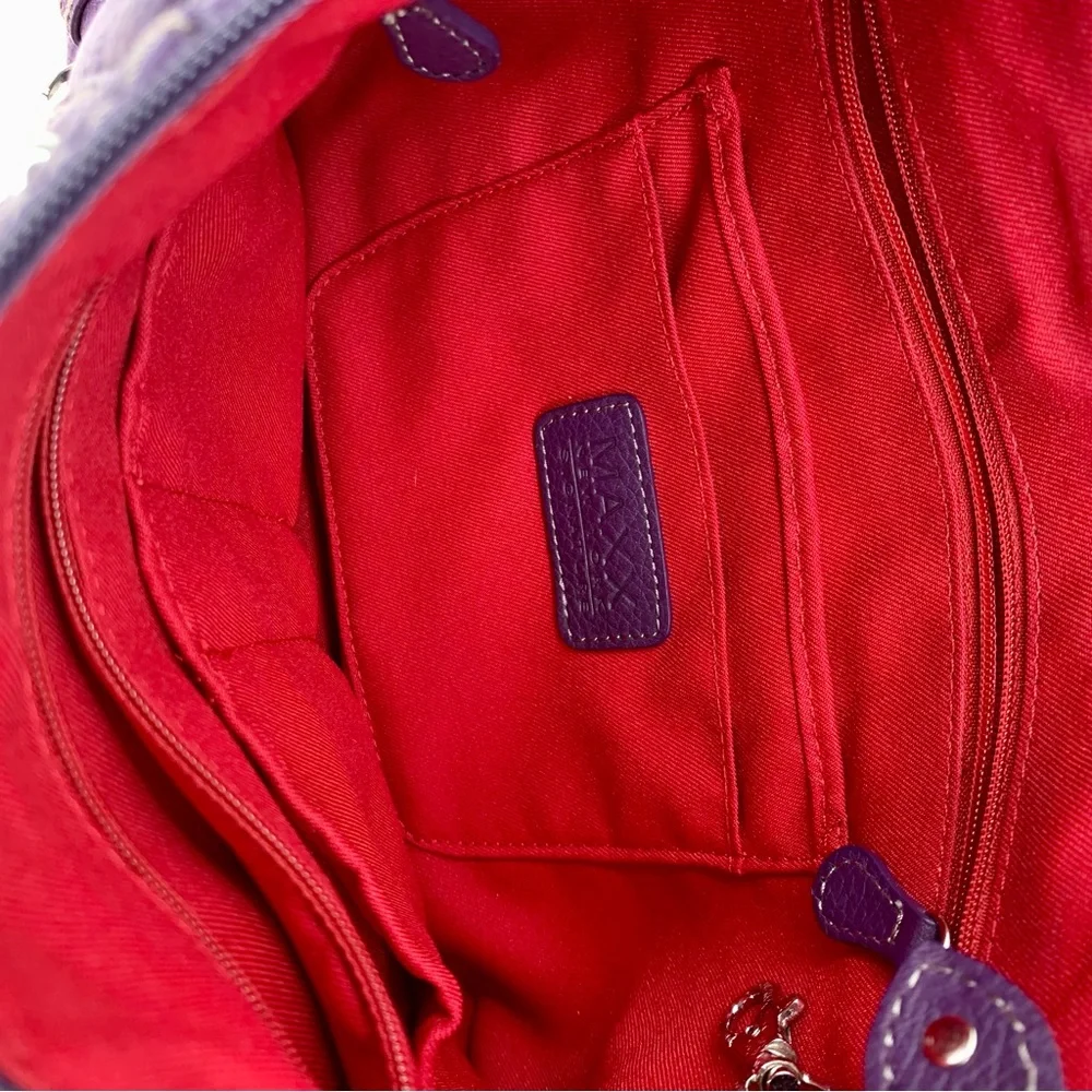 Maxx New York Signature Purple Pebbled Leather Handbag - Picture 7 of 14